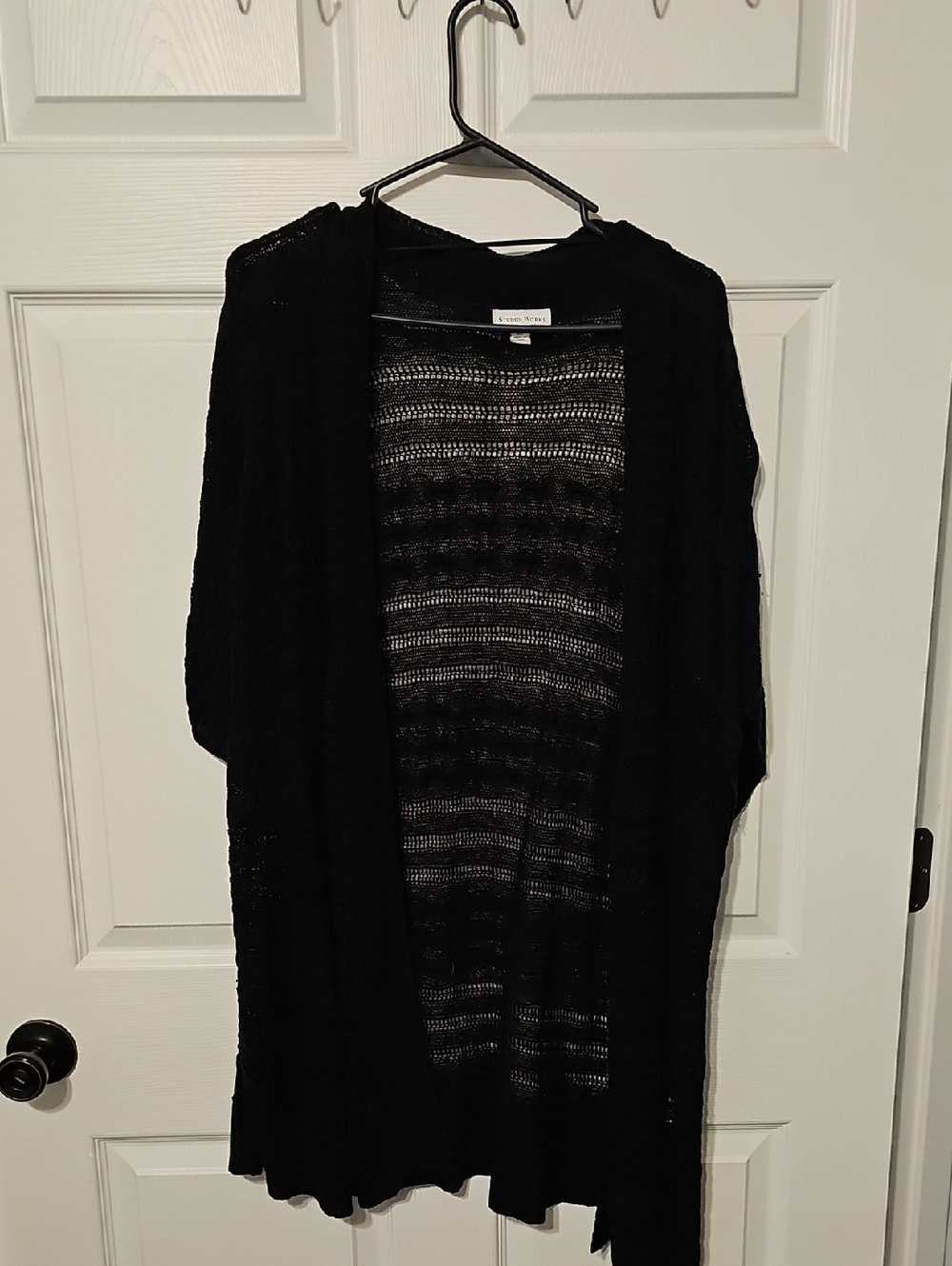 Studio Works Black Open-Front Knit Cardigan